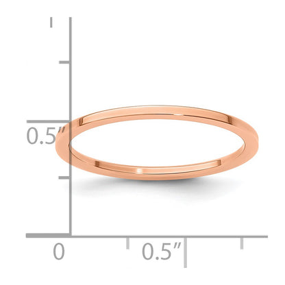 10K Rose Gold 10K 1.2mm Flat Polished Stackable Band Size 5.5