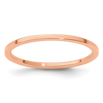 10K Rose Gold 10K 1.2mm Flat Polished Stackable Band Size 4.5