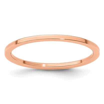 10K Rose Gold 10K 1.2mm Flat Polished Stackable Band Size 6.5