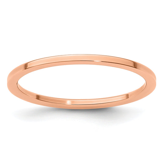 10K Rose Gold 10K 1.2mm Flat Polished Stackable Band Size 9.5