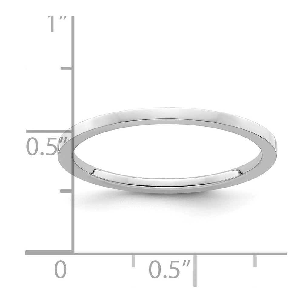 10K White Gold 10K 1.2mm Flat Polished Stackable Band Size 5.5