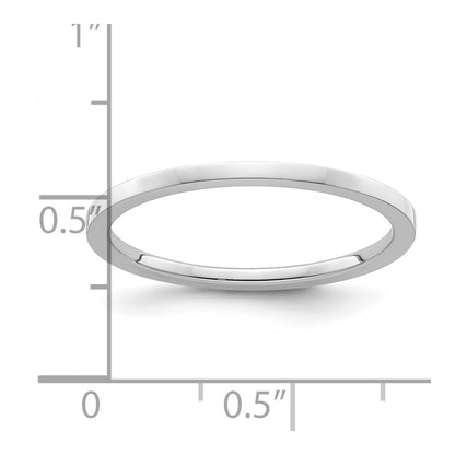 10K White Gold 10K 1.2mm Flat Polished Stackable Band Size 4.5