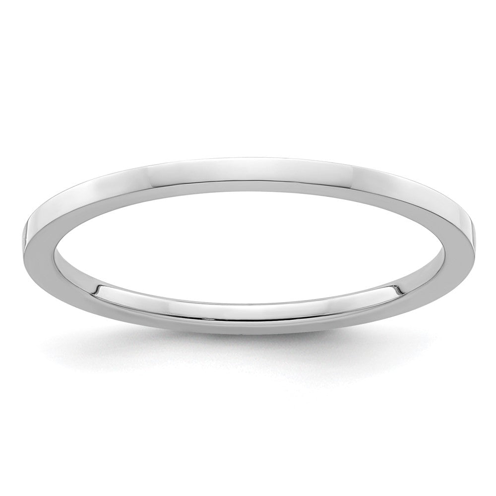 10K White Gold 10K 1.2mm Flat Polished Stackable Band Size 7.5