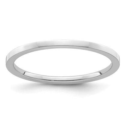 10K White Gold 10K 1.2mm Flat Polished Stackable Band Size 5.5