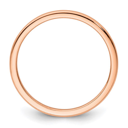 10K Rose Gold 10K 1.2mm Half Round Polished Stackable Band Size 8