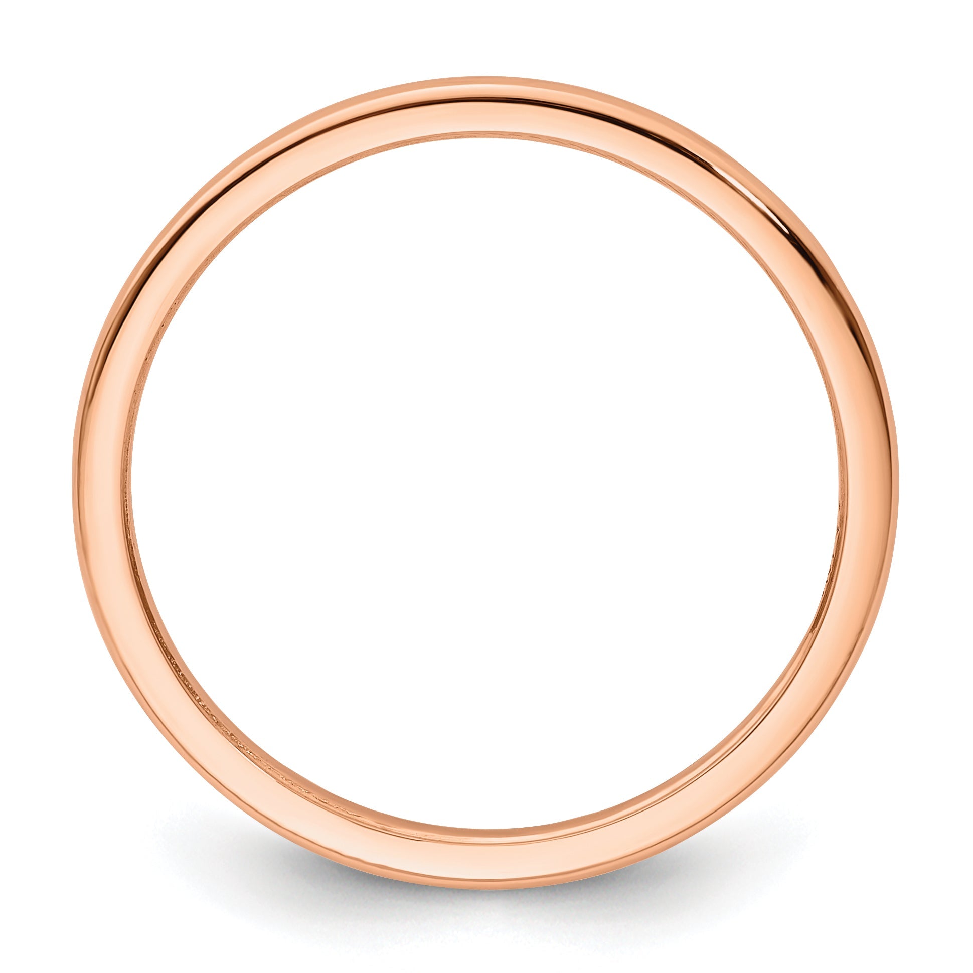 10K Rose Gold 10K 1.2mm Half Round Polished Stackable Band Size 5
