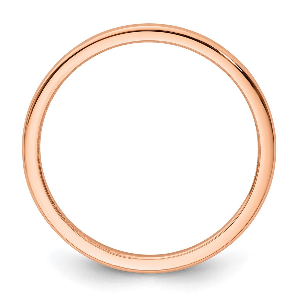 10K Rose Gold 10K 1.2mm Half Round Polished Stackable Band Size 9.5