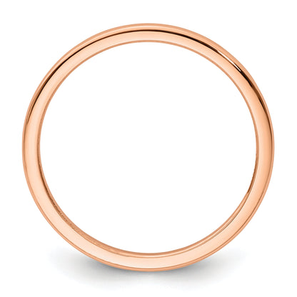 10K Rose Gold 10K 1.2mm Half Round Polished Stackable Band Size 6.5