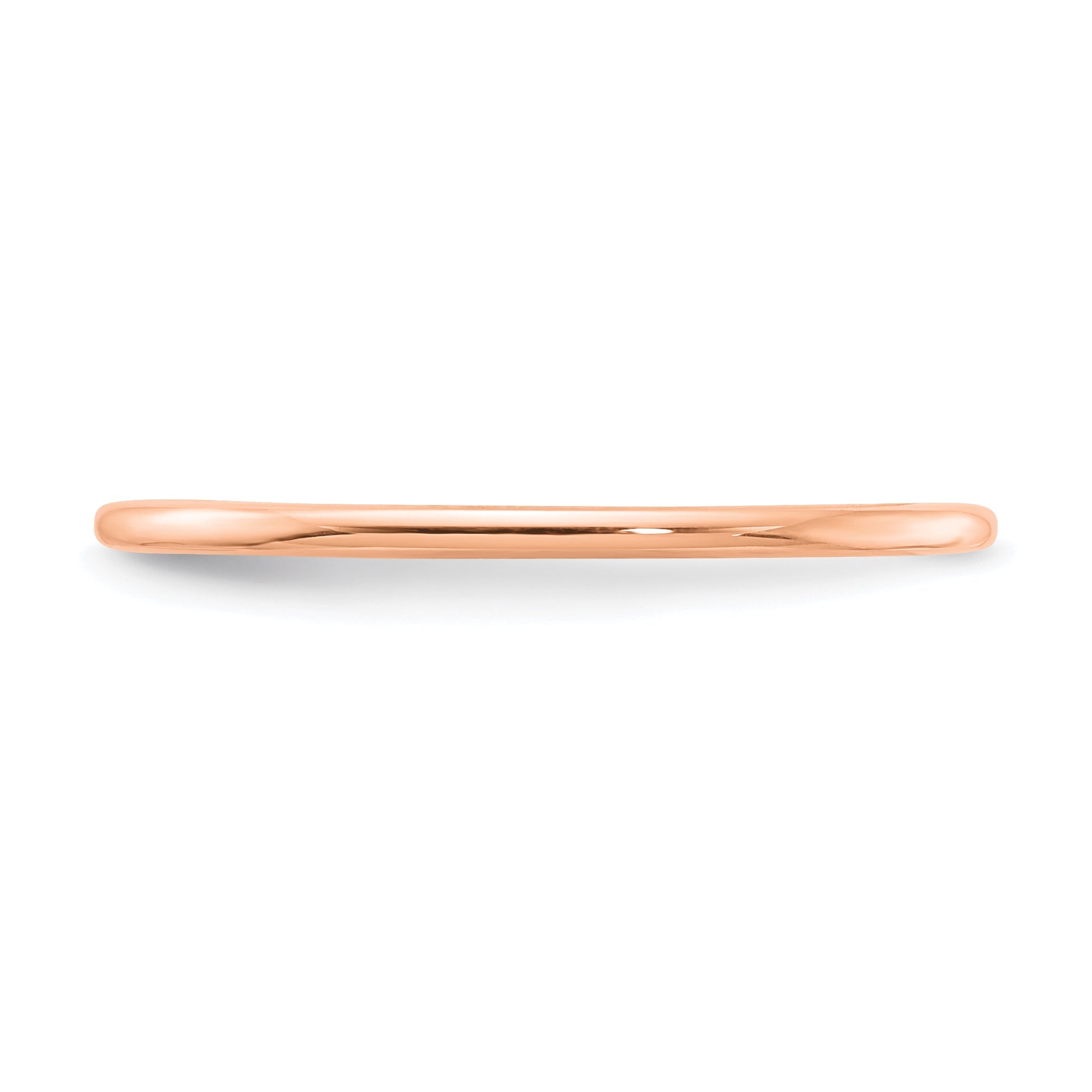 10K Rose Gold 10K 1.2mm Half Round Polished Stackable Band Size 8.5