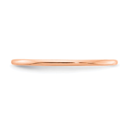 10K Rose Gold 10K 1.2mm Half Round Polished Stackable Band Size 8.5