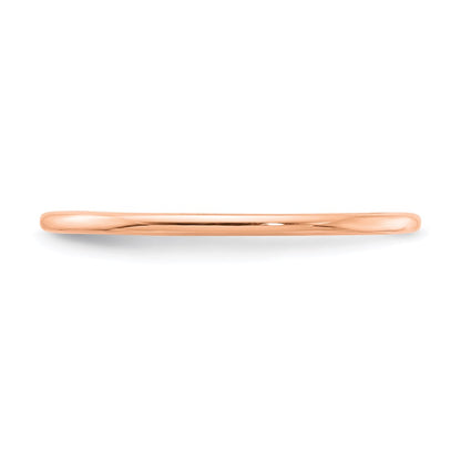 10K Rose Gold 10K 1.2mm Half Round Polished Stackable Band Size 7.5