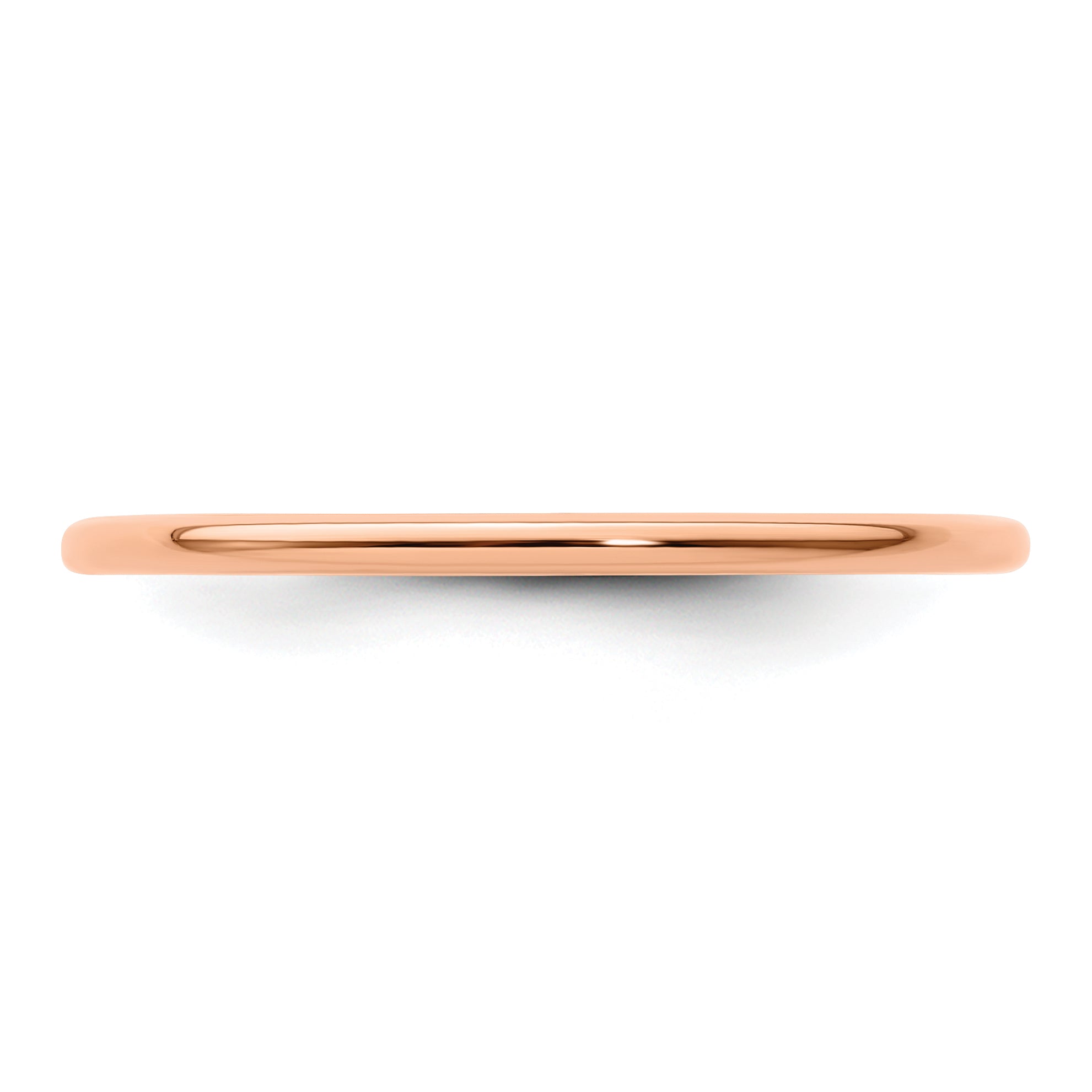 10K Rose Gold 10K 1.2mm Half Round Polished Stackable Band Size 10