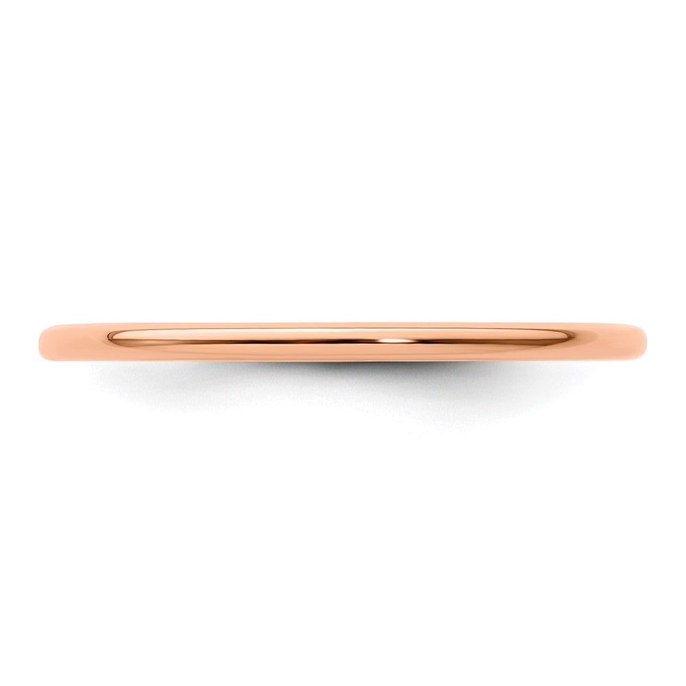10K Rose Gold 10K 1.2mm Half Round Polished Stackable Band Size 9.5