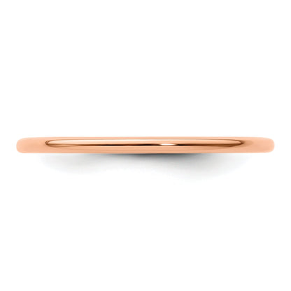 10K Rose Gold 10K 1.2mm Half Round Polished Stackable Band Size 8.5