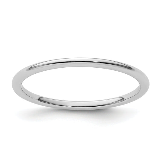 10K White Gold 10K 1.2mm Half Round Polished Stackable Band Size 8