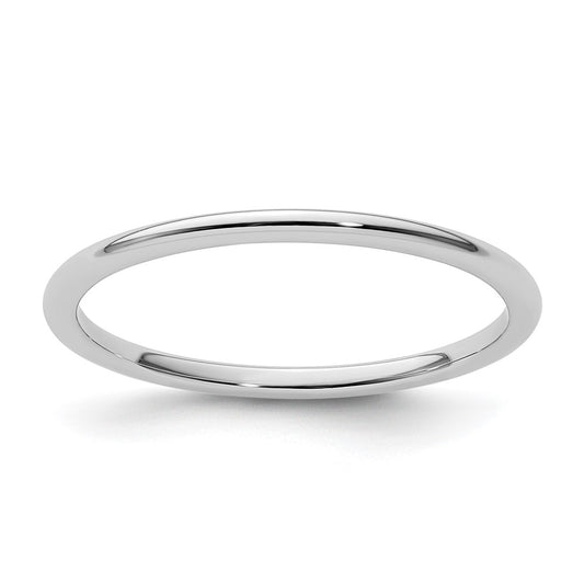 10K White Gold 10K 1.2mm Half Round Polished Stackable Band Size 6.5