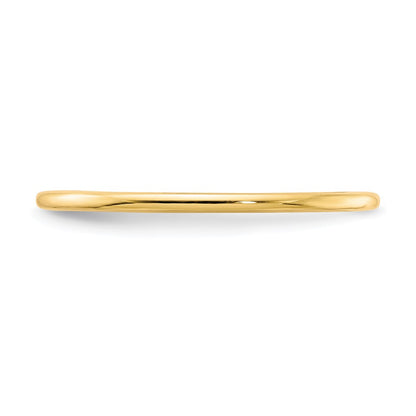 10K Yellow Gold 10K 1.2mm Half Round Polished Stackable Band Size 4.5