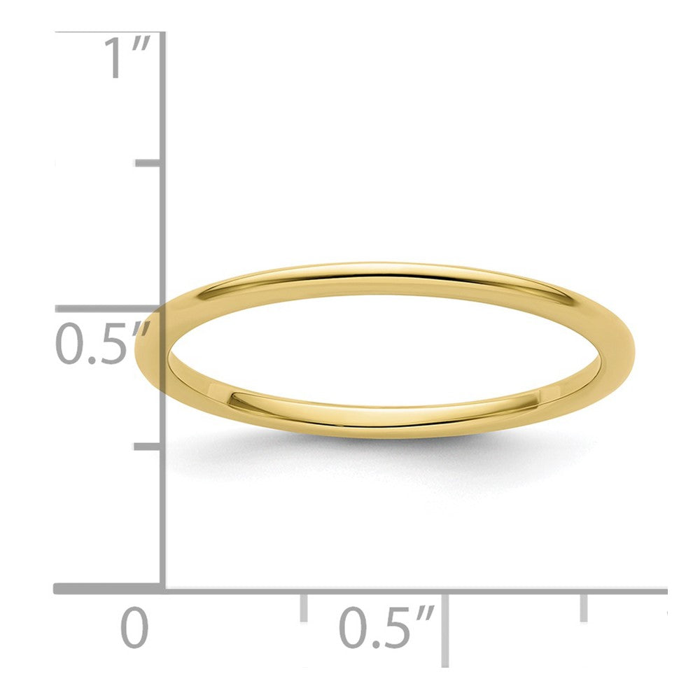 10K Yellow Gold 10K 1.2mm Half Round Polished Stackable Band Size 5.5