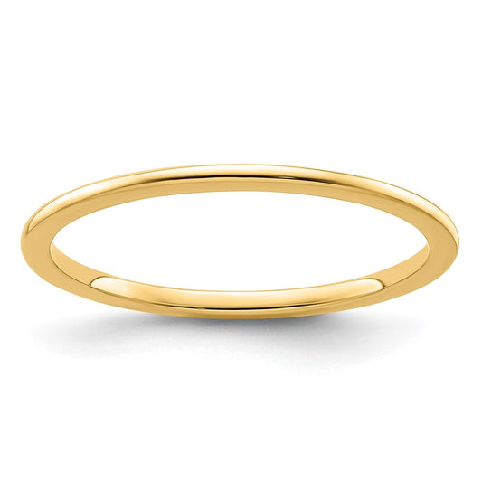 10K Yellow Gold 10K 1.2mm Half Round Polished Stackable Band Size 4.5