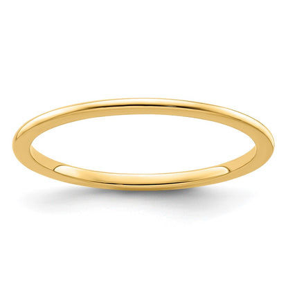 10K Yellow Gold 10K 1.2mm Half Round Polished Stackable Band Size 10