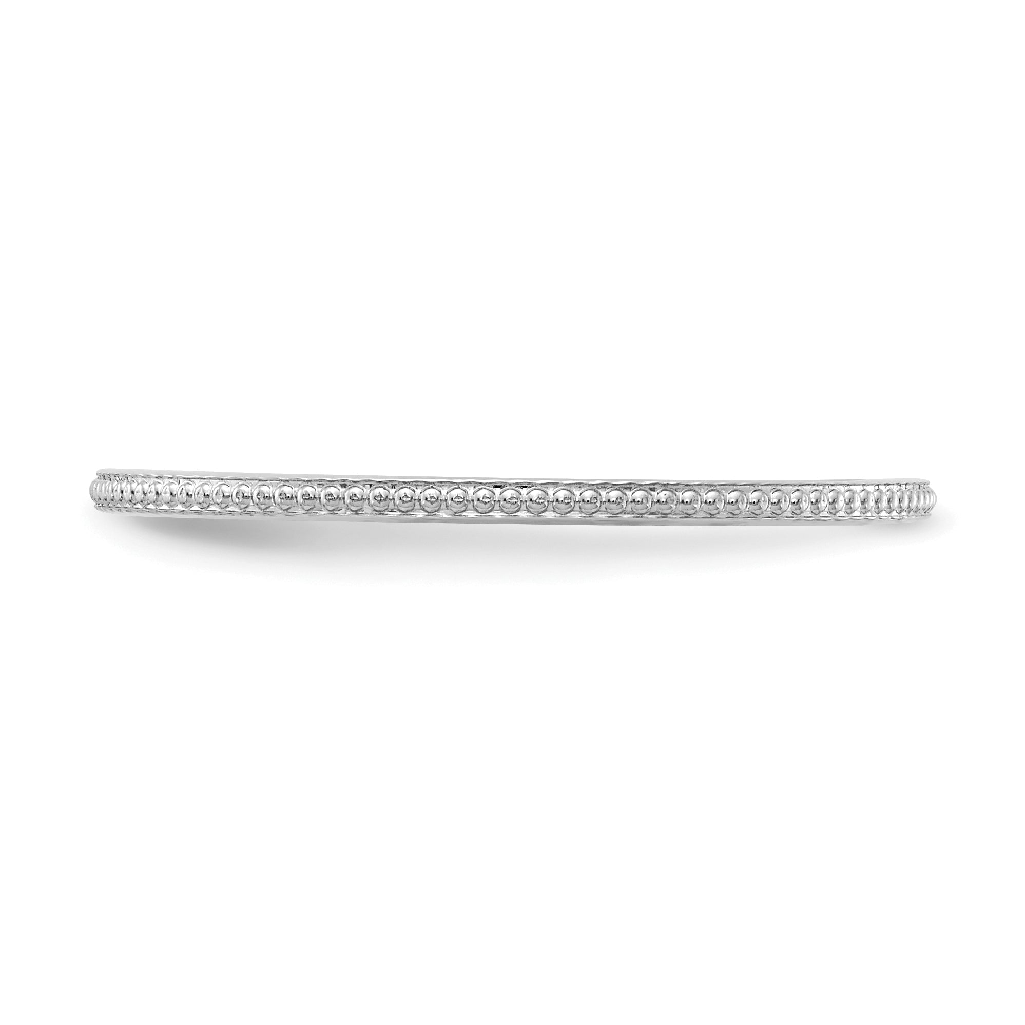 10K White Gold 10K 1.2mm Beaded Stackable Band Size 4.5