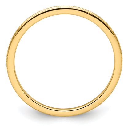 10K Yellow Gold 10K 1.2mm Beaded Stackable Band Size 5.5