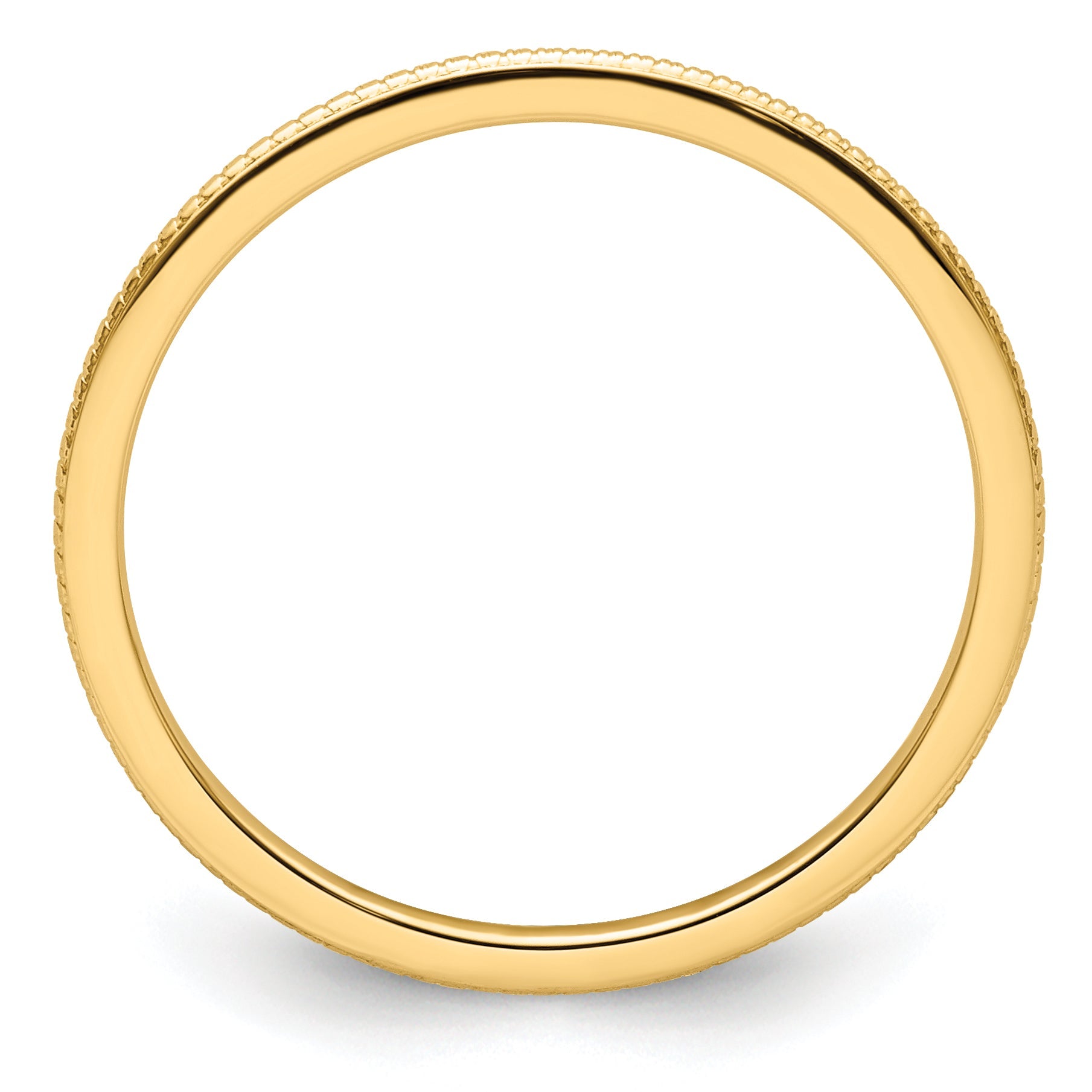 10K Yellow Gold 10K 1.2mm Beaded Stackable Band Size 5