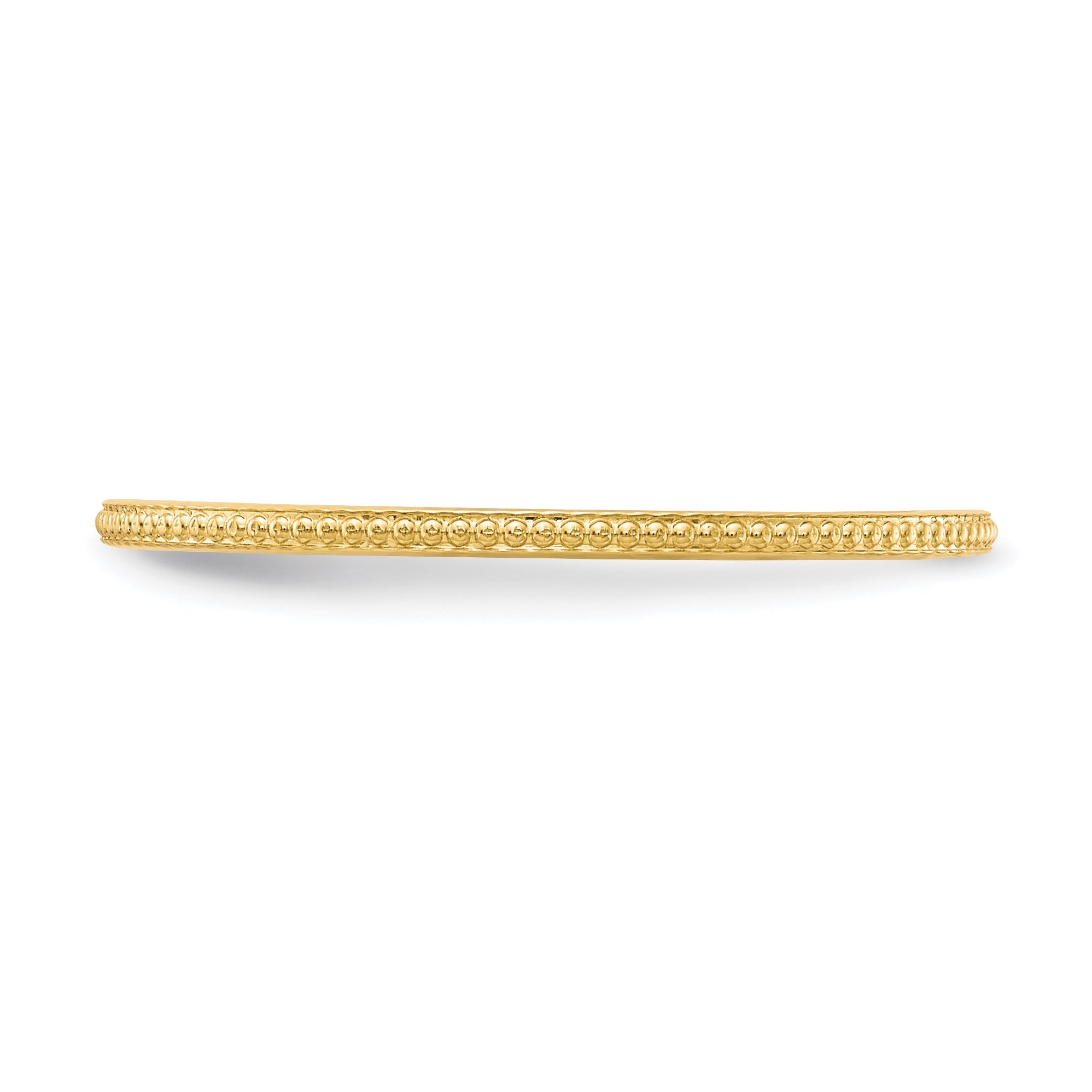 10K Yellow Gold 10K 1.2mm Beaded Stackable Band Size 4