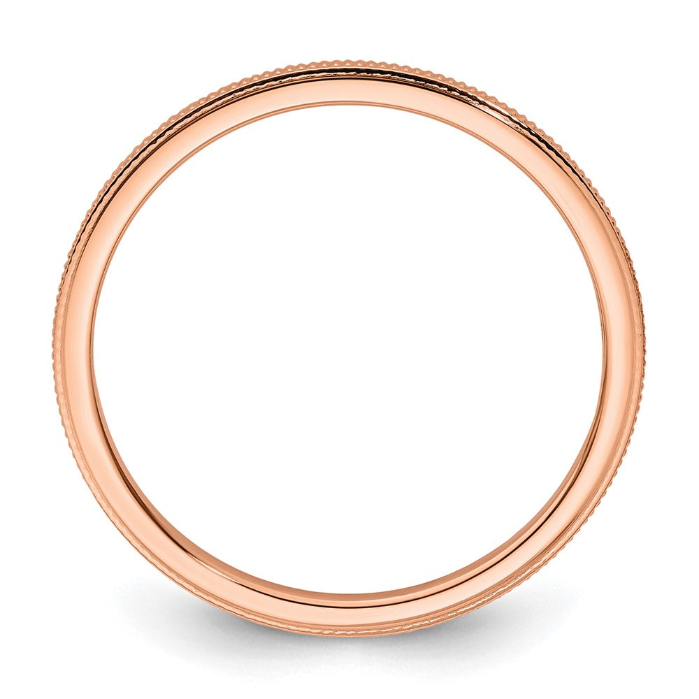 10K Rose Gold 10K 1.2mm Milgrain Stackable Band Size 10