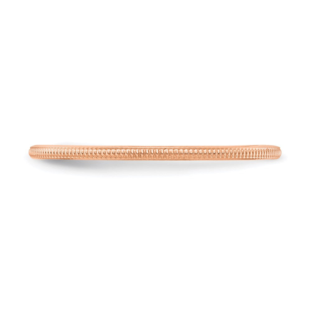 10K Rose Gold 10K 1.2mm Milgrain Stackable Band Size 6