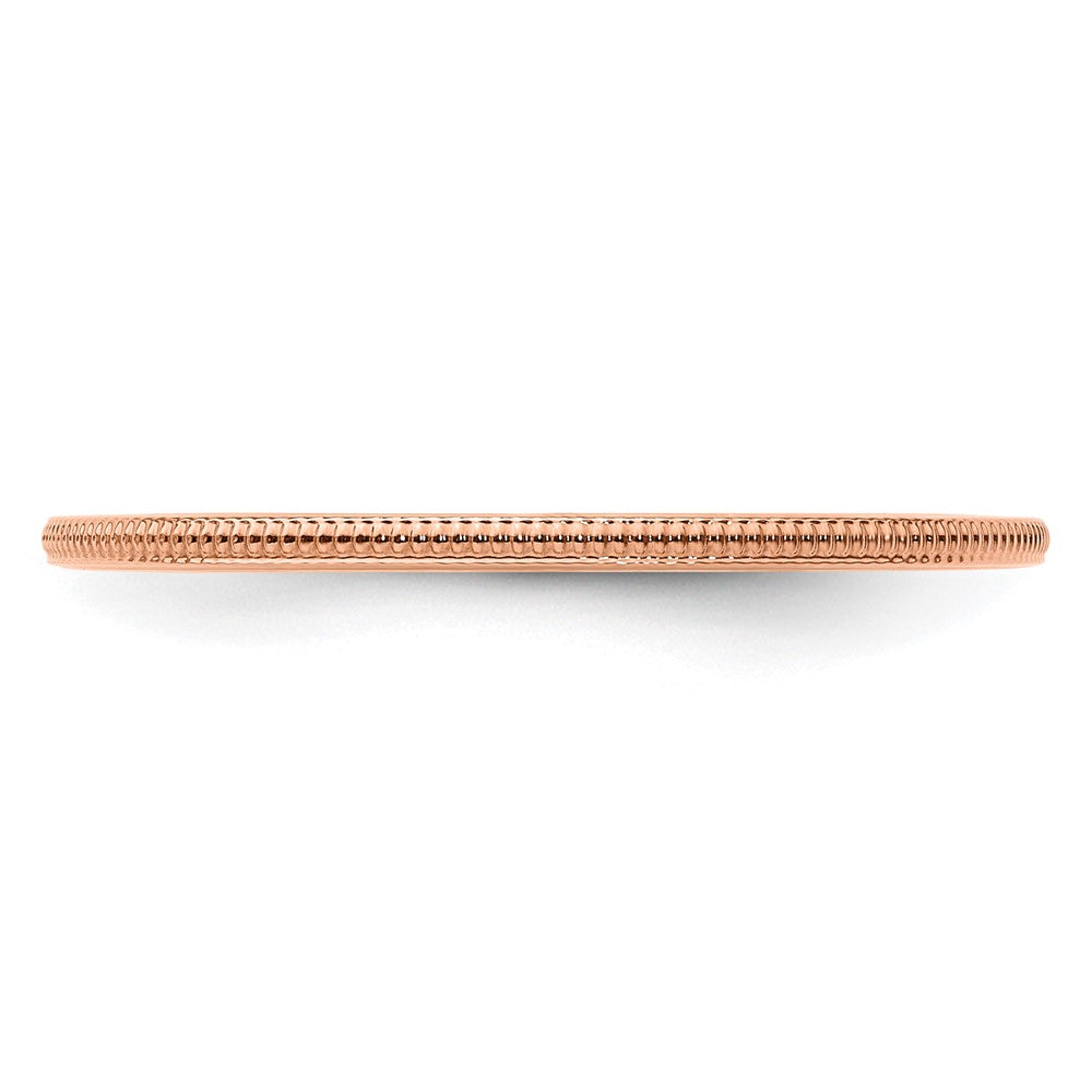 10K Rose Gold 10K 1.2mm Milgrain Stackable Band Size 8.5