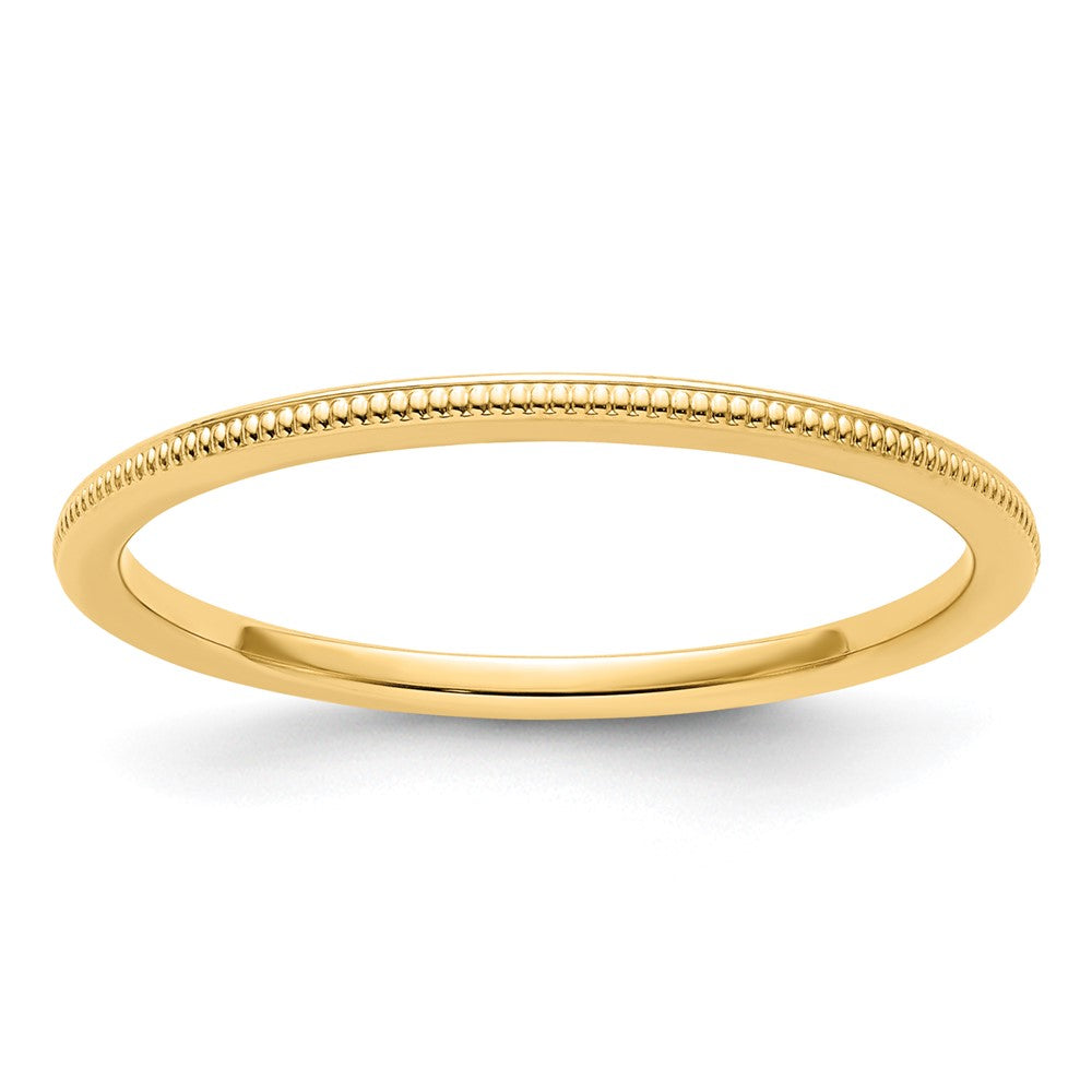 10K Yellow Gold 10K 1.2mm Milgrain Stackable Band Size 5