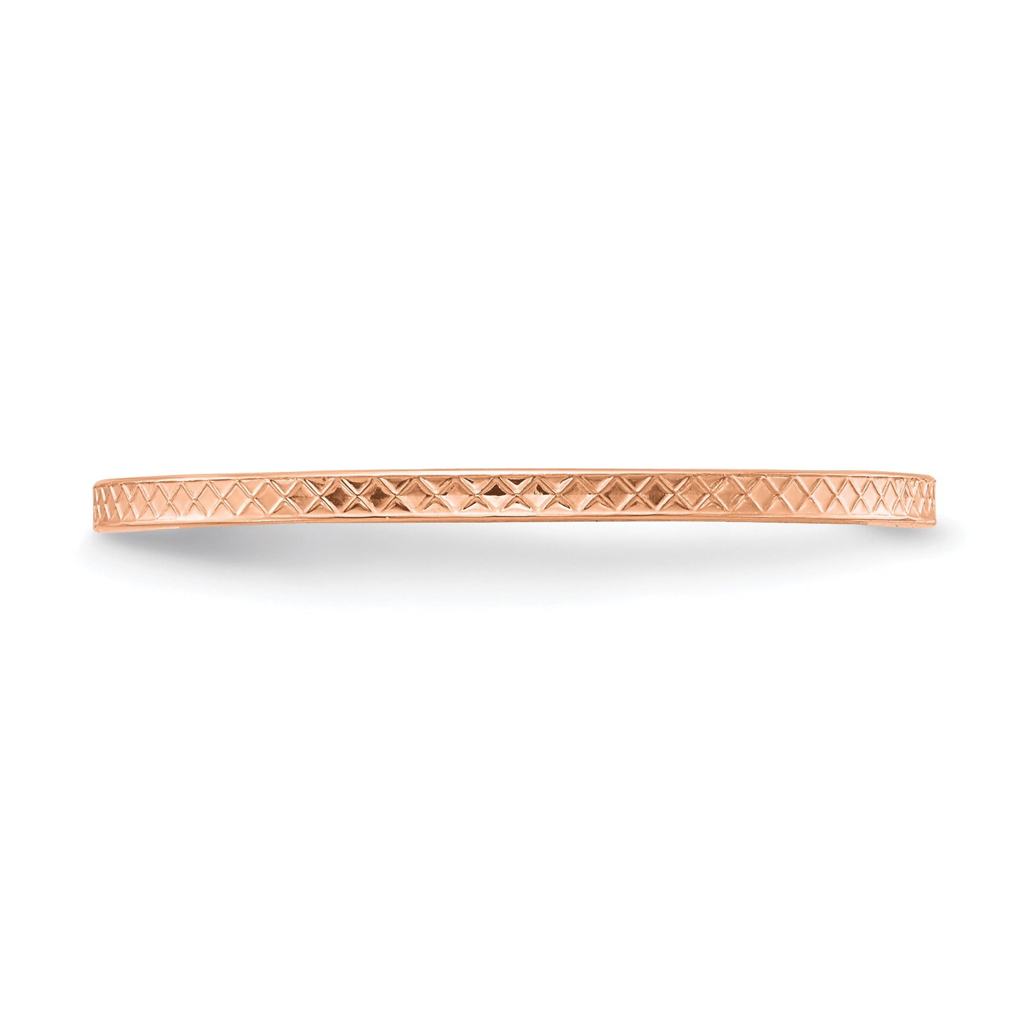 10K Rose Gold 10K 1.2mm Criss-Cross Pattern Stackable Band Size 4.5