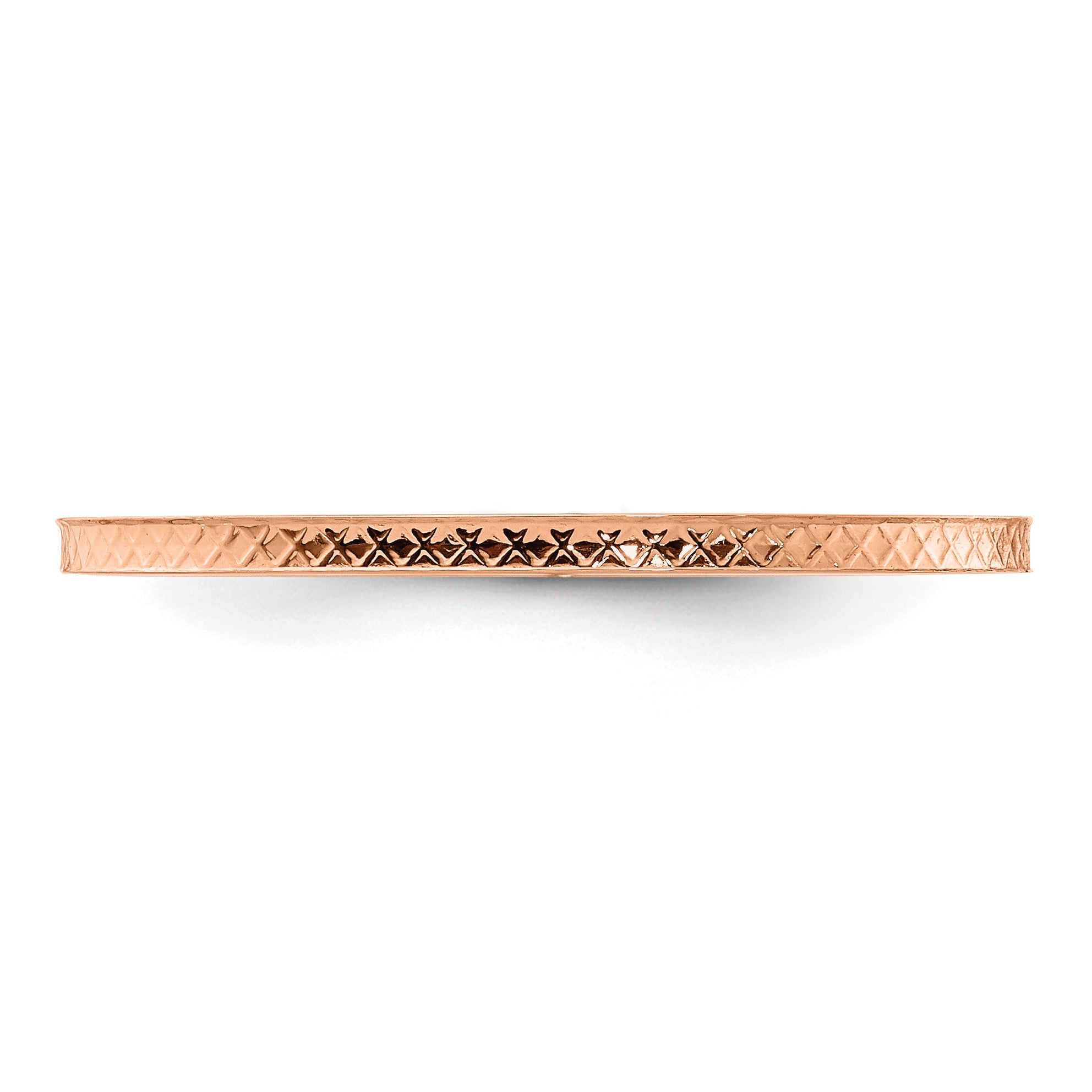 10K Rose Gold 10K 1.2mm Criss-Cross Pattern Stackable Band Size 9.5