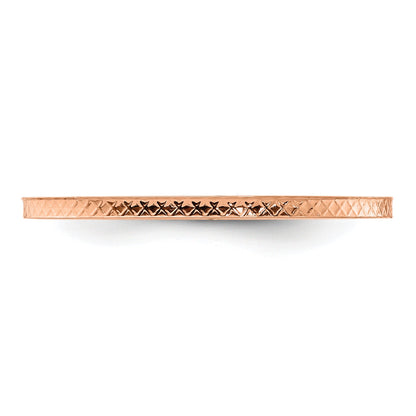 10K Rose Gold 10K 1.2mm Criss-Cross Pattern Stackable Band Size 9.5