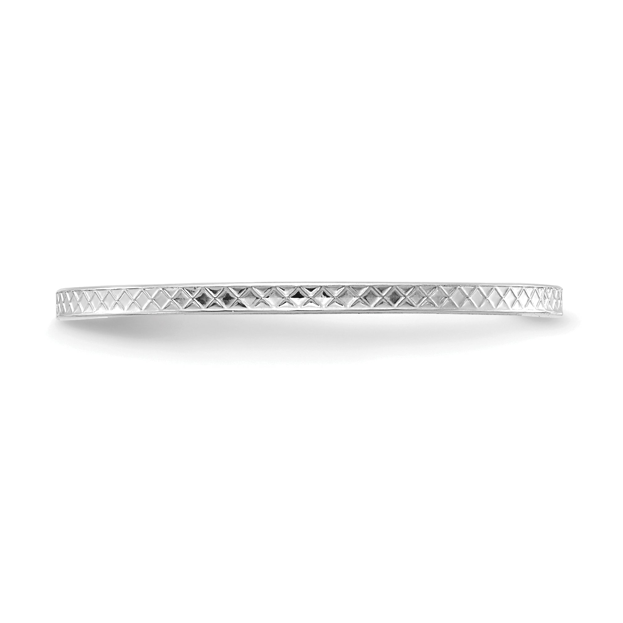 10K White Gold 10K 1.2mm Criss-Cross Pattern Stackable Band Size 4