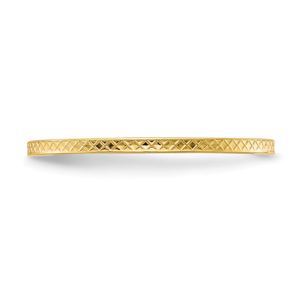10K Yellow Gold 10K 1.2mm Criss-Cross Pattern Stackable Band Size 4.5