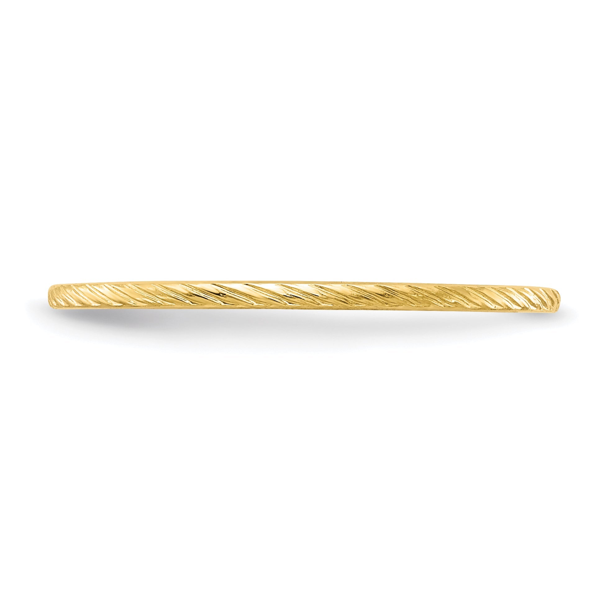 10K Yellow Gold 10K 1.2mm Twisted Wire Pattern Stackable Band Size 5.5