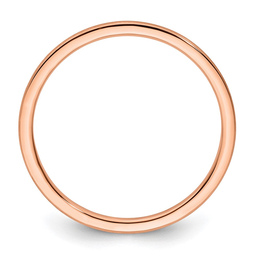 10K Rose Gold 10K 1.2mm Half Round Satin Stackable Band Size 6.5