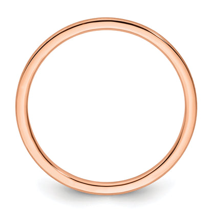 10K Rose Gold 10K 1.2mm Half Round Satin Stackable Band Size 8.5