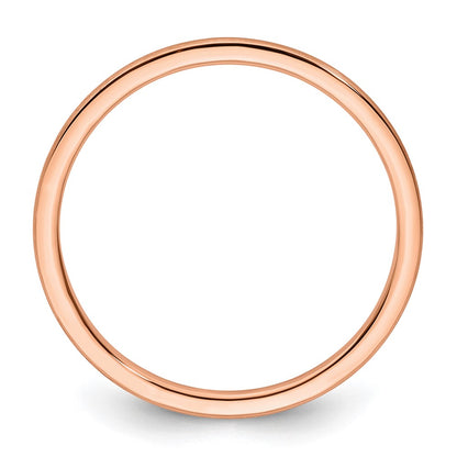 10K Rose Gold 10K 1.2mm Half Round Satin Stackable Band Size 5