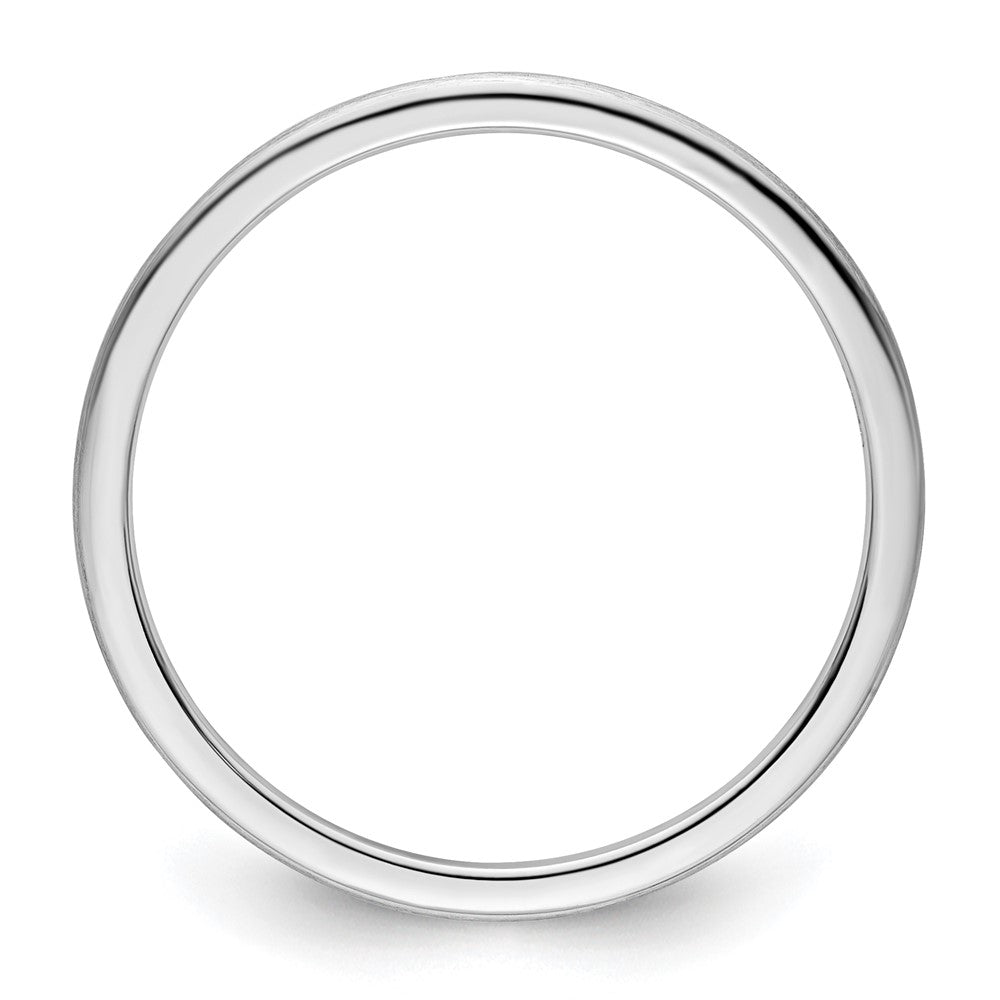 10K White Gold 10K 1.2mm Half Round Satin Stackable Band Size 6.5