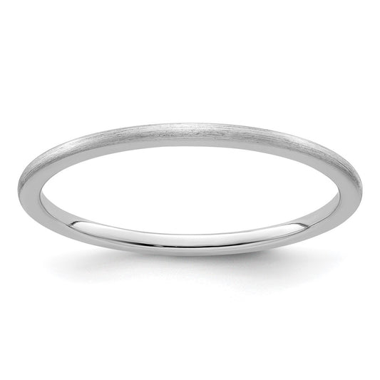 10K White Gold 10K 1.2mm Half Round Satin Stackable Band Size 5