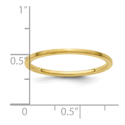 10K Yellow Gold 10K 1.2mm Half Round Satin Stackable Band Size 5.5