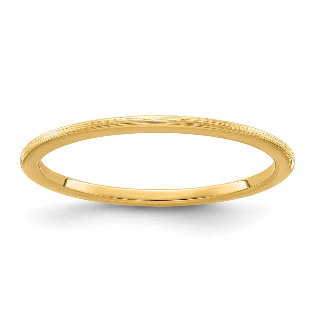 10K Yellow Gold 10K 1.2mm Half Round Satin Stackable Band Size 9.5
