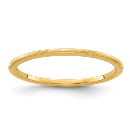 10K Yellow Gold 10K 1.2mm Half Round Satin Stackable Band Size 8