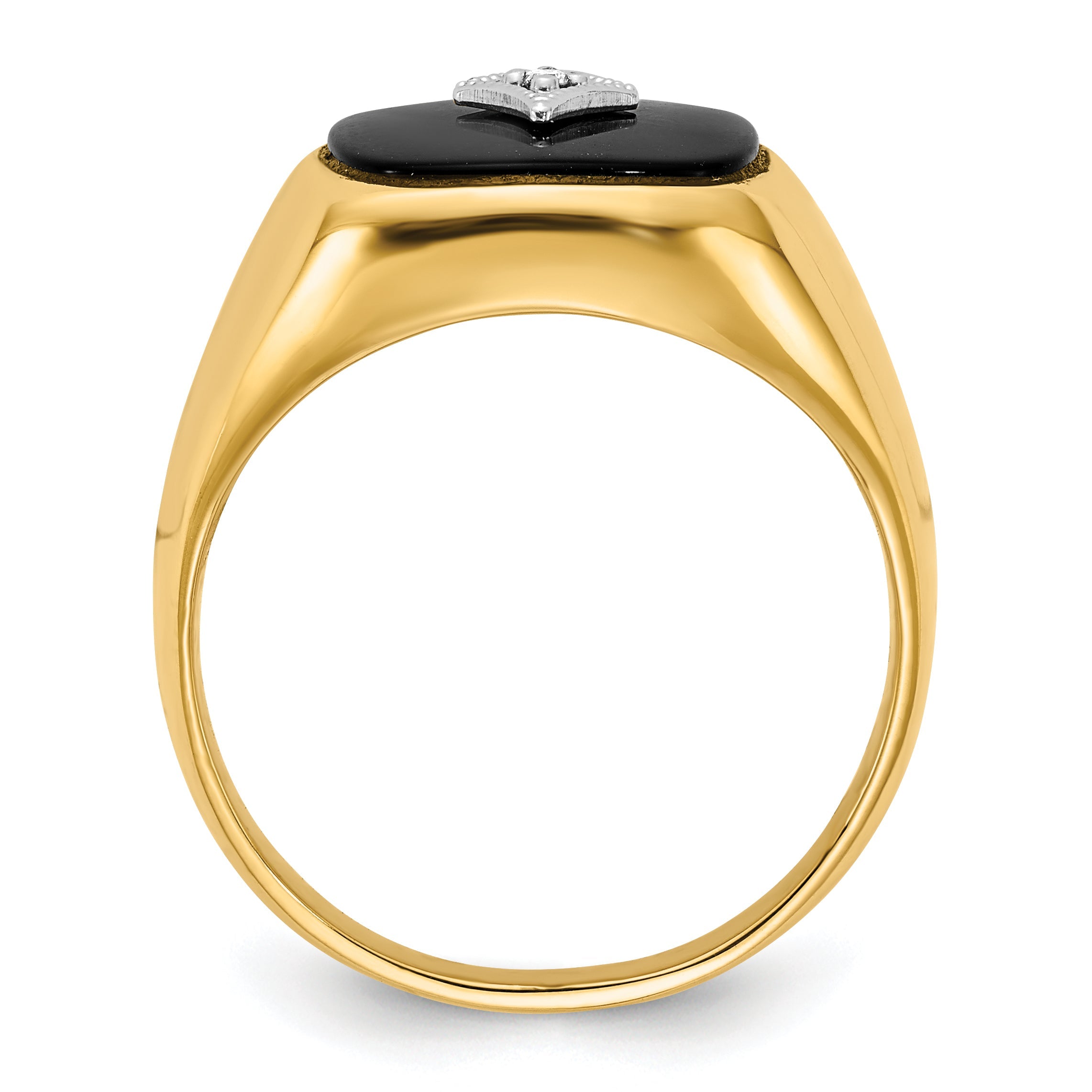 10K Yellow W/Rhodium 10Ky Aa Diamond Men'S Ring