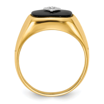 10K Yellow W/Rhodium 10Ky Aa Diamond Men'S Ring