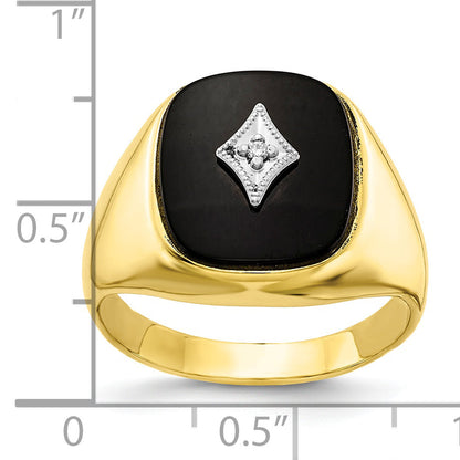 10K Yellow W/Rhodium 10Ky Aa Diamond Men'S Ring
