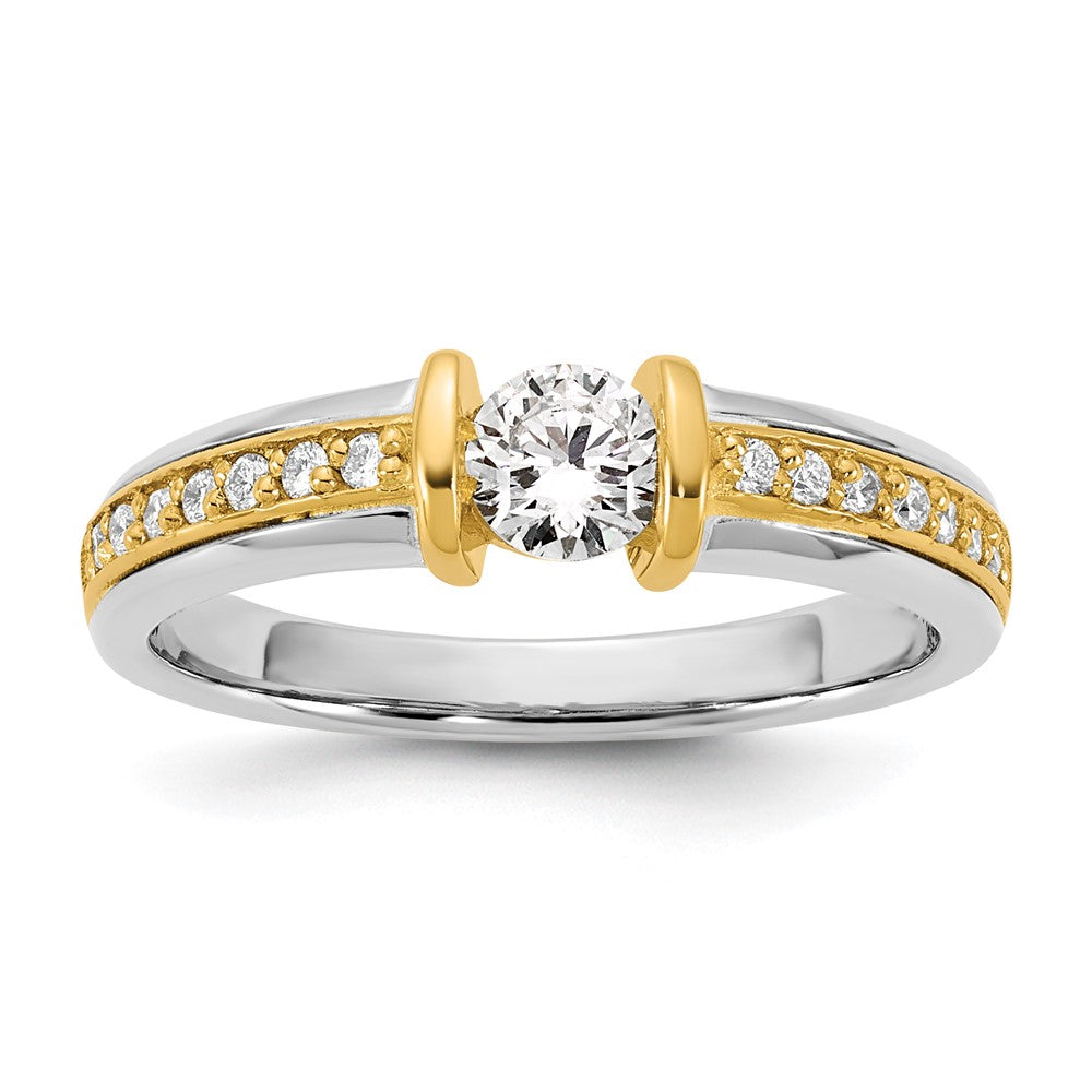 14K Two-Tone Gold .5ct Ladies Diamond Wedding Band Ring